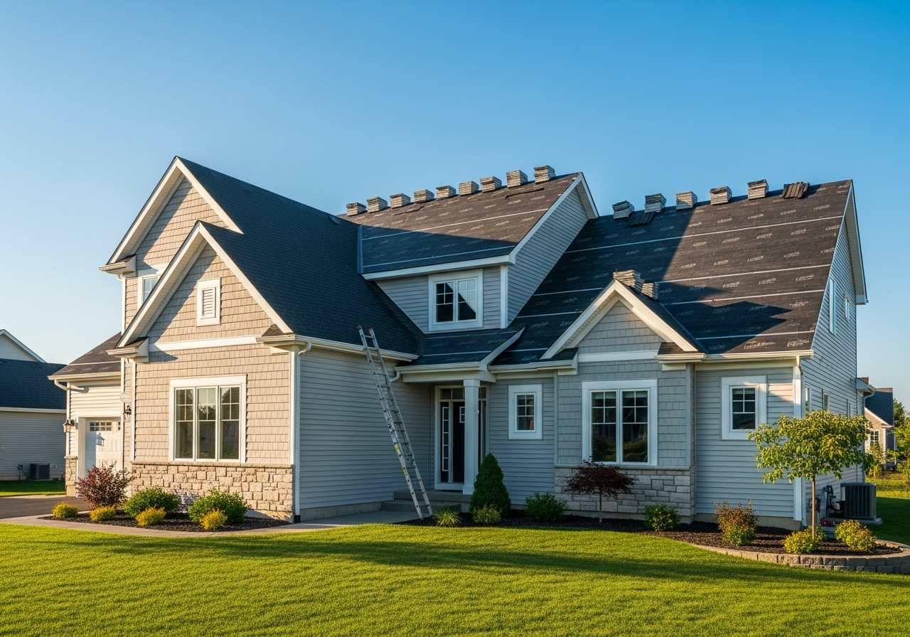 New roof on a home in Oxford, Pennsylvania